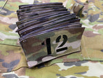 Australian Army - Multicam NIR Numbered Hook & Loop Flag Patches - 42 Individual Numbers