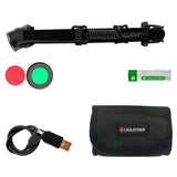 LED Lesner - MH10 600Lm USB Rechargeable Head Light + Red / Green Filter